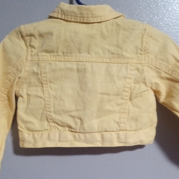 Little Lass Girls Yellow Cropped Jean Floral Jacket Size 18 Months - Picture 4 of 5
